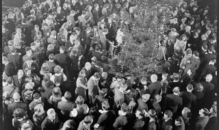 Julefeiring ved Sjømannskirken i London i 1943. Riksarkivet, NTBs krigsarkiv.